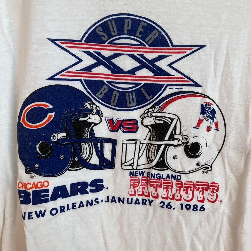 Vintage 80s Badger Youth Super‎ Bowl XX Matchup T-shirt - Picture 2 of 7